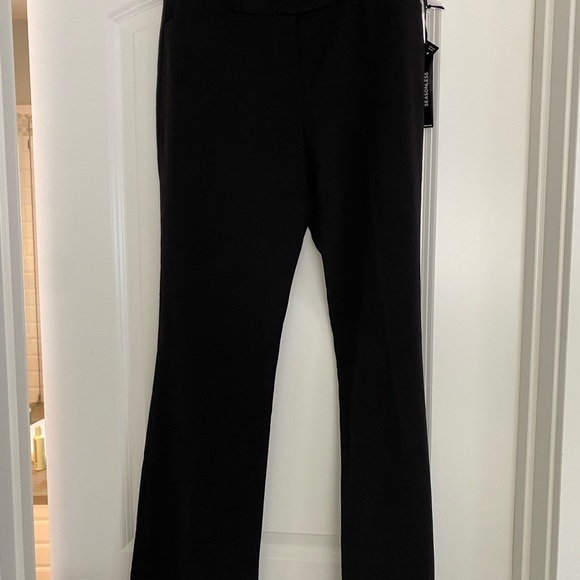 White House black market seasonless flare leg black pants trousers slacks 4R - Picture 4 of 8